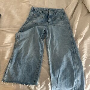 Casual Blue Wide-Leg Jeans